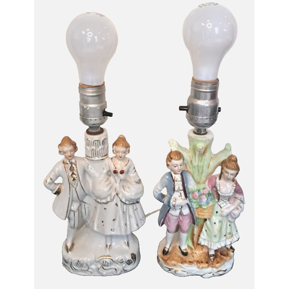 Vtg Portable Table Lamps Underwriter Laboratories, Inc Hand Painted in Japan